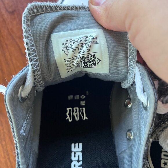 Converse Chuck Taylor All Star‎ Grey Madison Modern Sneakers Women's Size 7 - Picture 5 of 7